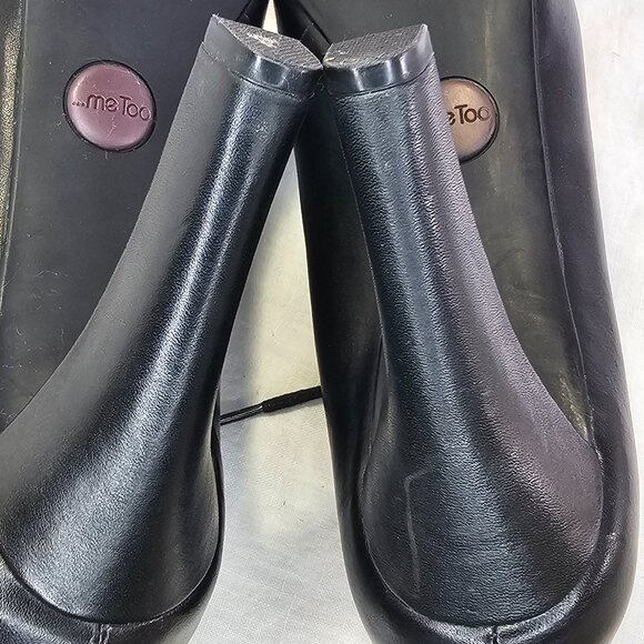 Me Too Lynessa Genuine Leather Chunky Platform Oxford Bootie Pumps 8 Black - Picture 9 of 14